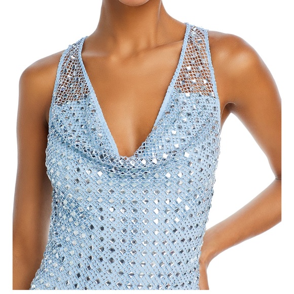 NWOT Ramy Brook Embellished Emberly Crystal Mesh Mini Dress 00 - Picture 2 of 10